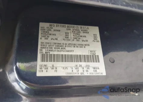 2000 Ford Expedition Xlt from USA, damaged, VIN 1FMRU1563YLC04277